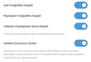 instagram son görülme kapatma